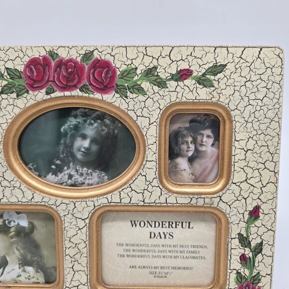 Vintage Multi-Photo Frame With Roses Shabby Chic Style by Anister Gifts - Picture 3 of 10